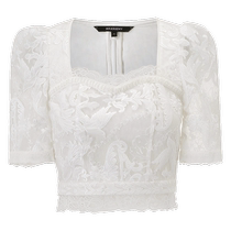 (Oriental Magnolia - same style in shopping malls) MAXRIENY exquisite palace style Madeira embroidered chiffon shirt top