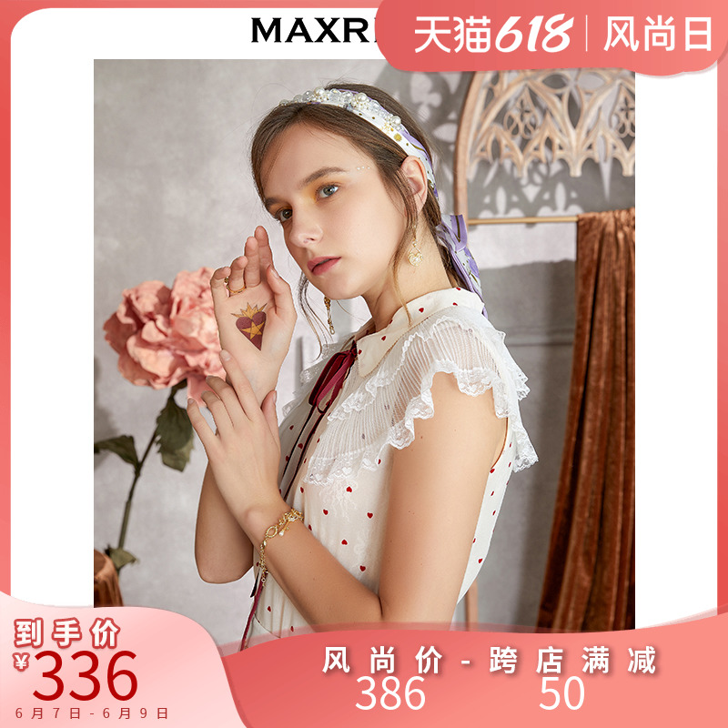 MAXRIENY2020 summer new small red heart doll collar short sleeve blouse jacket short snow-spinning jersey woman