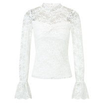 (Same style in the mall - Palace Flying Pigeon) MAXRIENY Retro Palace Lace Twist Lace Chiffon Shirt Top