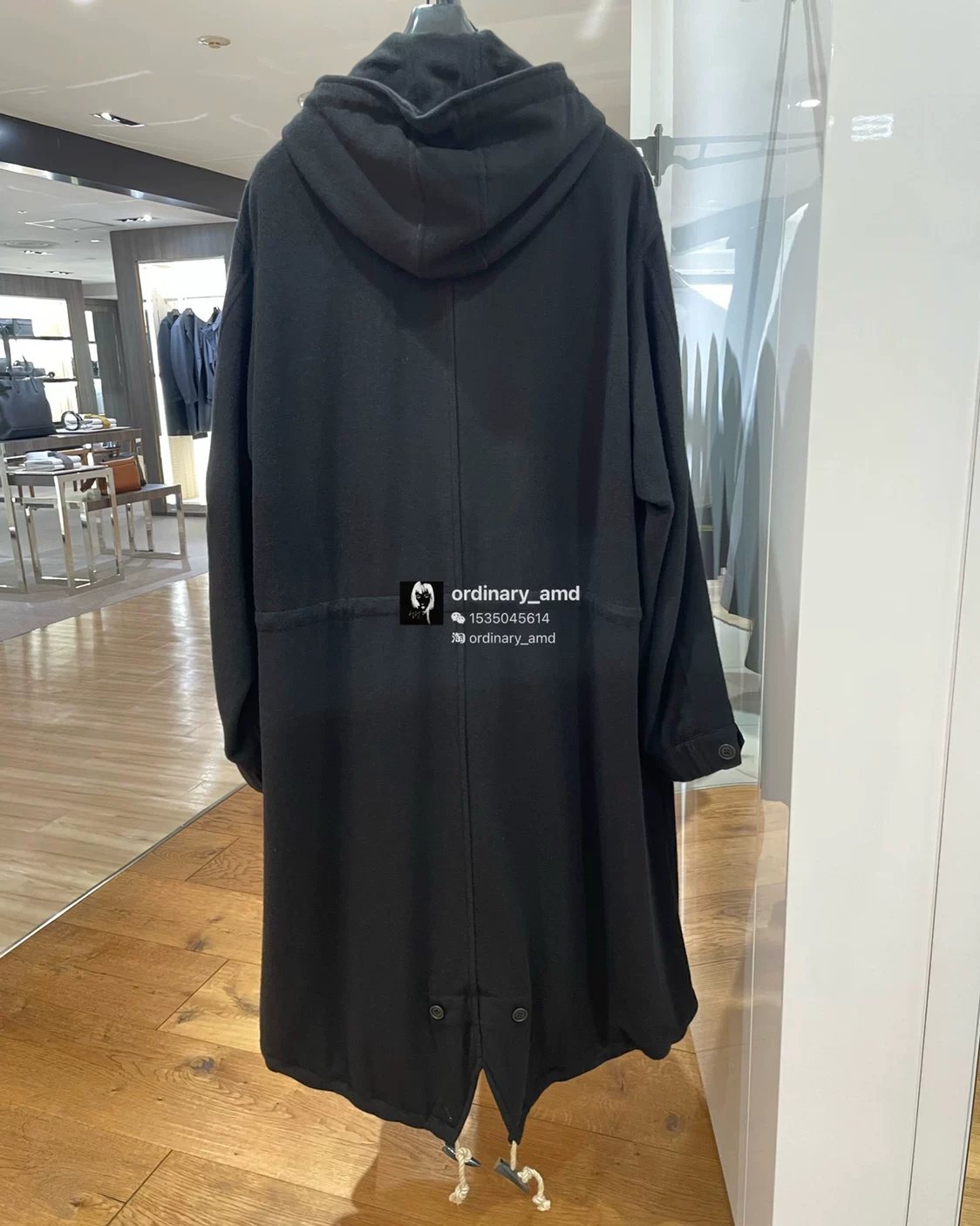 yohji y's for men 牛角扣 modz coat 毛呢 连帽大衣
