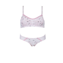 South Korea Imported Hair Growth Period Teenage Girl Thin Steel Ring No Sponge Full Cups Cartoon Minima Bra Suit