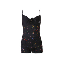 YESCODE Korean teenage girl black tencel soft and comfortable and breathable quick dry summer sweet and harnesses shorts suit