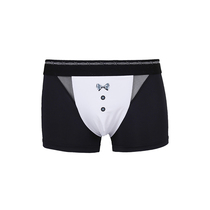 YESCODE Korean male youth mid-waist comfortable and breathable speed dry black minima around four corners skintight and flat corner pants