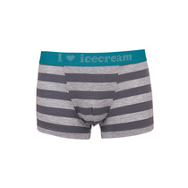 YESCODE Korean male youth mid waist soft and comfortable stripe Four corners tight with flat corner pants