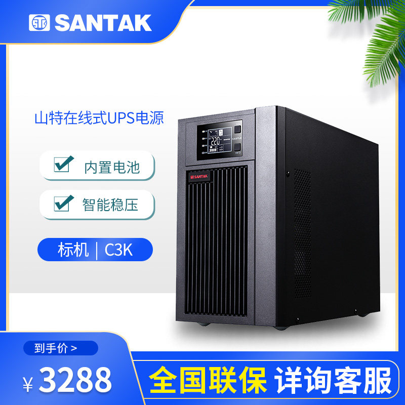 Mountain special C3K UPS uninterrupted power supply 3KVA 2400W server monitor online type voltage stabilized built-in battery
