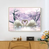 Современный лебедь ручной работы для влюбленных, 2024 года, с вышивкой, простой и элегантный дизайн