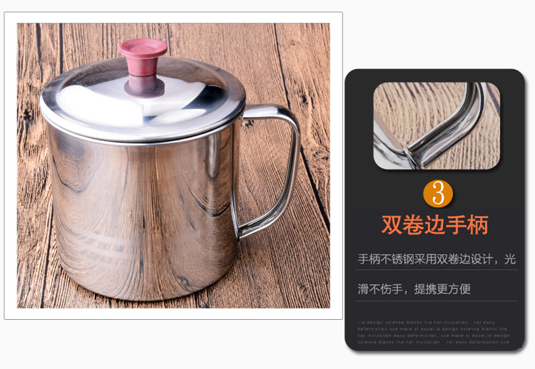 Cốc inox dày miệng cốc văn phòng cốc nước có nắp đậy cốc trà mẫu giáo trẻ em cốc sinh viên bình inox giữ nhiệt