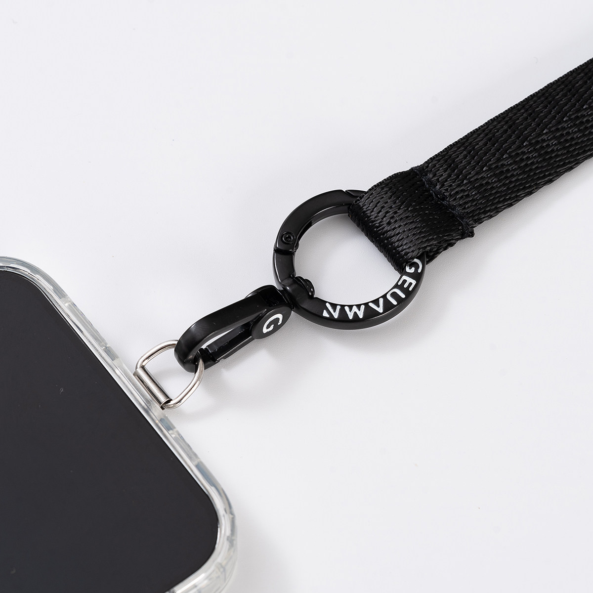 Mobile Phone Lanyard Wrist Strap, Simple Black High-End Short Phone Case Lanyard Bracelet with Adjustable Retractable Anti-Loss Feature