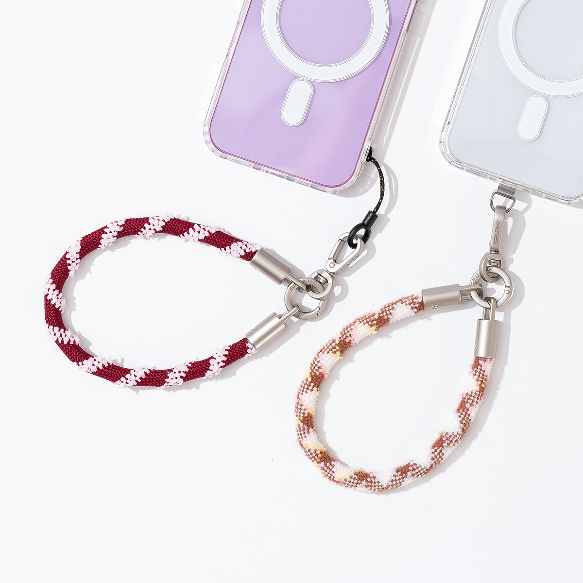 Winter Plush Short Phone Lanyard Wrist Chain Camera Strap for Women with Metal Spacer, Anti-Lost, High-End and Durable