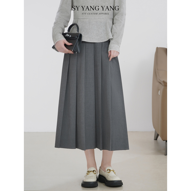 Si Yangyang Siyang Soft, Skin-Friendly, Versatile, Structured and Stylish Commuter Skirt with Elastic Waist Bq608A027Syy
