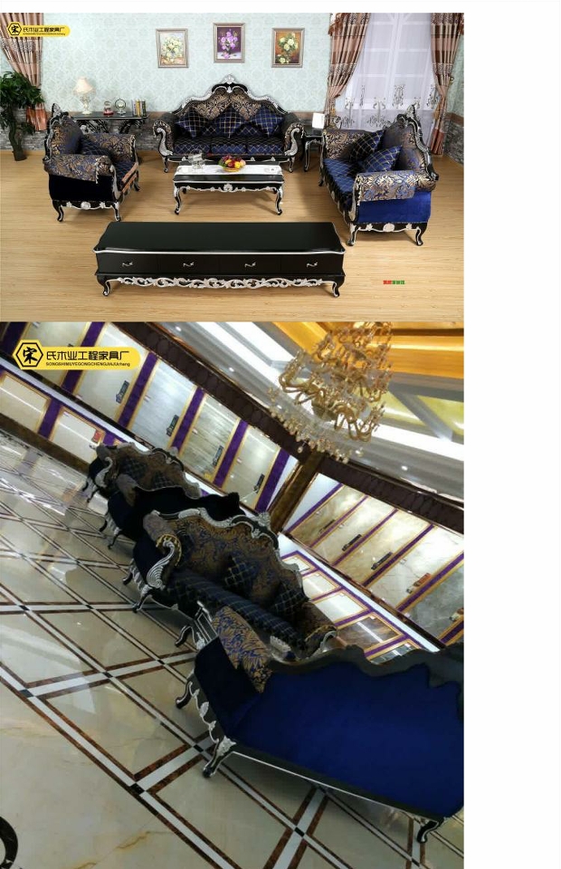 Khu vực tiếp tân của bộ phận bán hàng châu Âu để thảo luận về ghế sofa khách sạn tân cổ điển câu lạc bộ làm đẹp - Nội thất khách sạn