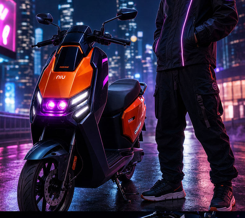 Nabo Fire Kirin is suitable for modification of headlights with lenses for the Niu FX series, featuring app-controlled LED strobe front headlights