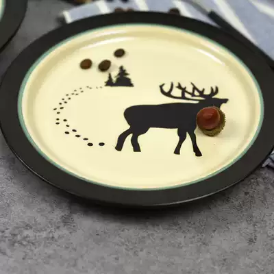 Micro-flaw European art dining room creative Western tableware steak plate household plate hand-painted ceramic plate pasta plate