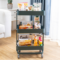 Carbon steel bedside storage Mobile stroller Baby storage rack storage Wheeled snack cart Bookshelf storage rack Small