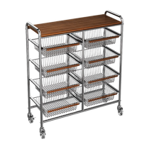 Medieval side table trolley living room side cabinet wall shelf storage rack mobile snack storage rack kitchen storage rack