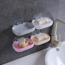 Home creative simple soap holder wall-mounted soap box non-perforated drain double-layer handmade soap toilet soap tray