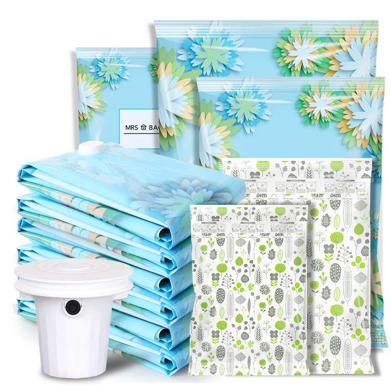 Oh dad obar fresh orange flower multi-color combination odorless vacuum storage bag 14-piece power transmission pump (