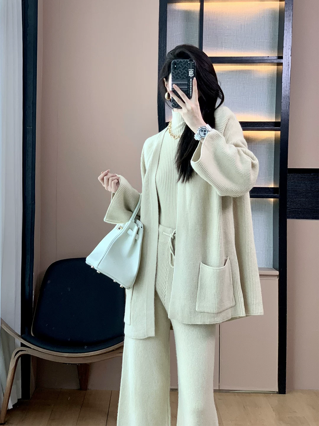 Knitted sweater, retro set, demi-season skirt, 2022 collection, Chanel style, 3 piece set