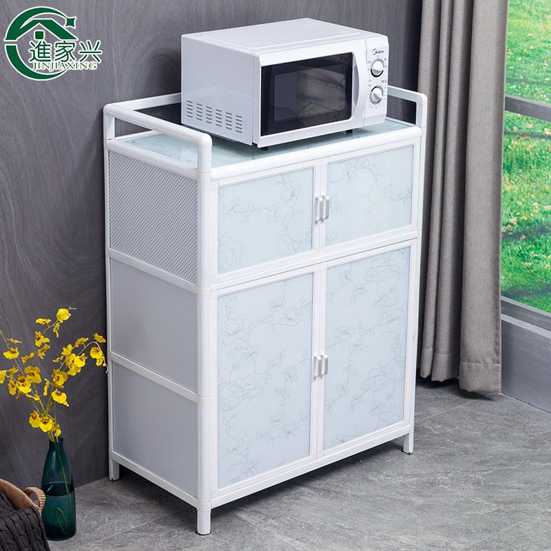 Kitchen shelf household kitchen cabinet aluminum alloy bowl cabinet versatile economy storage cabinet household simple cabinet