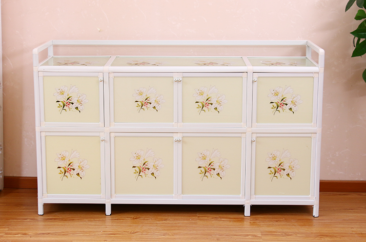 Lắp ráp tủ bếp đơn giản tủ đa năng tủ lưu trữ nhôm tủ có cửa tủ bếp tối giản hiện đại - Buồng tủ quần áo nhỏ