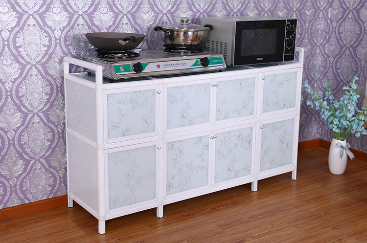 Lắp ráp tủ bếp đơn giản tủ đa năng tủ lưu trữ nhôm tủ có cửa tủ bếp tối giản hiện đại - Buồng tủ quần áo nhỏ