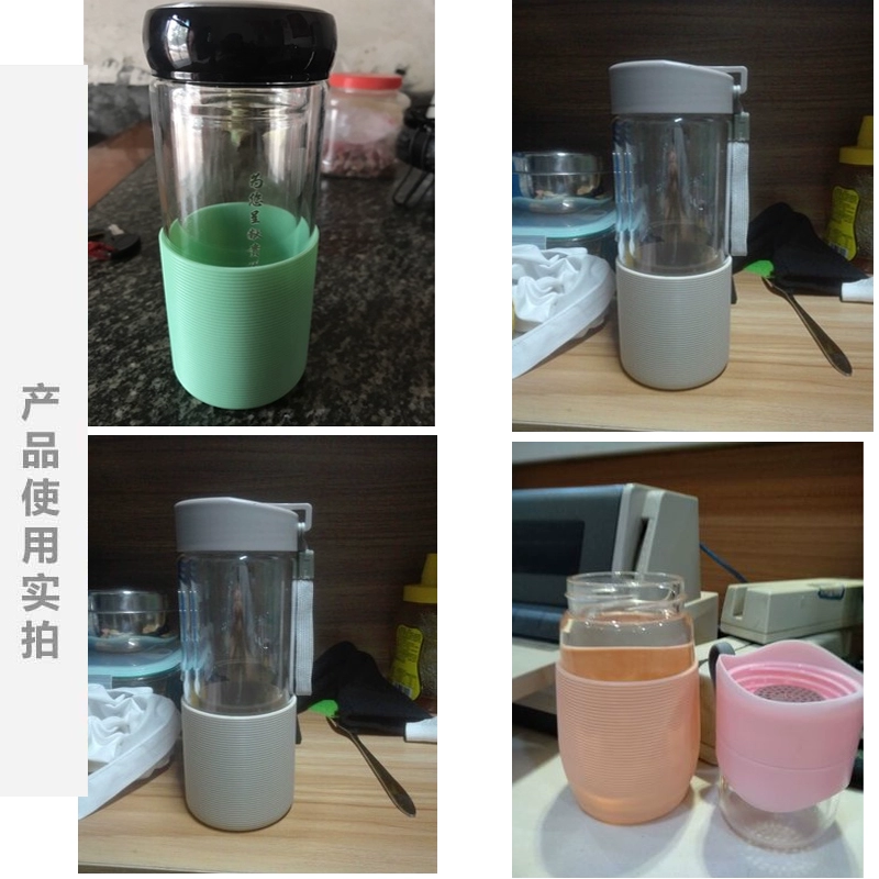 Bộ cốc thủy tinh chống trượt cho nam và nữ Bộ ly silicon di động bình giữ nhiệt cao cấp