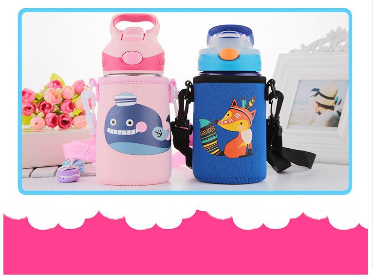 Straw Cup Cover contigo Condick Cup Set Child Cup Set Cute 400 414 450ml - Tách bình đựng nước thủy tinh có vòi