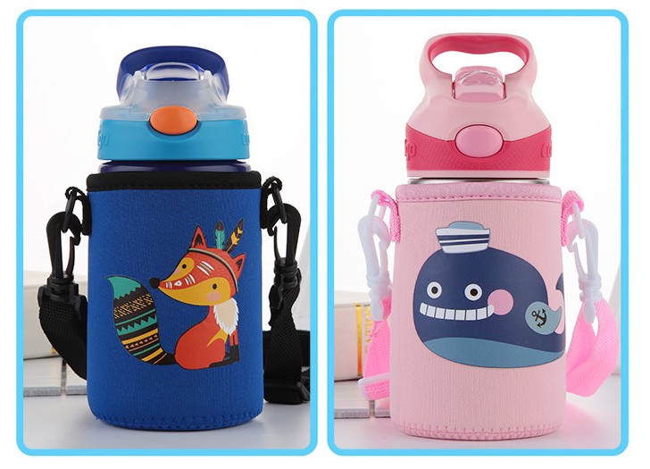 Straw Cup Cover contigo Condick Cup Set Child Cup Set Cute 400 414 450ml - Tách bình đựng nước thủy tinh có vòi