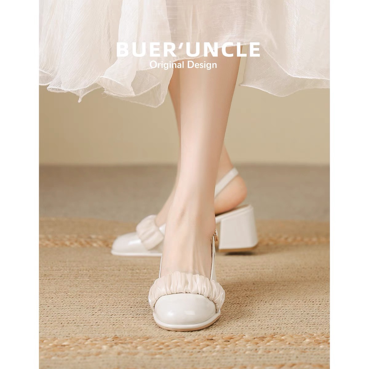 Baotou sandals women 2022 Summer new fashion French style heel coarse heels Fairy Wind Mary Treasures Heels