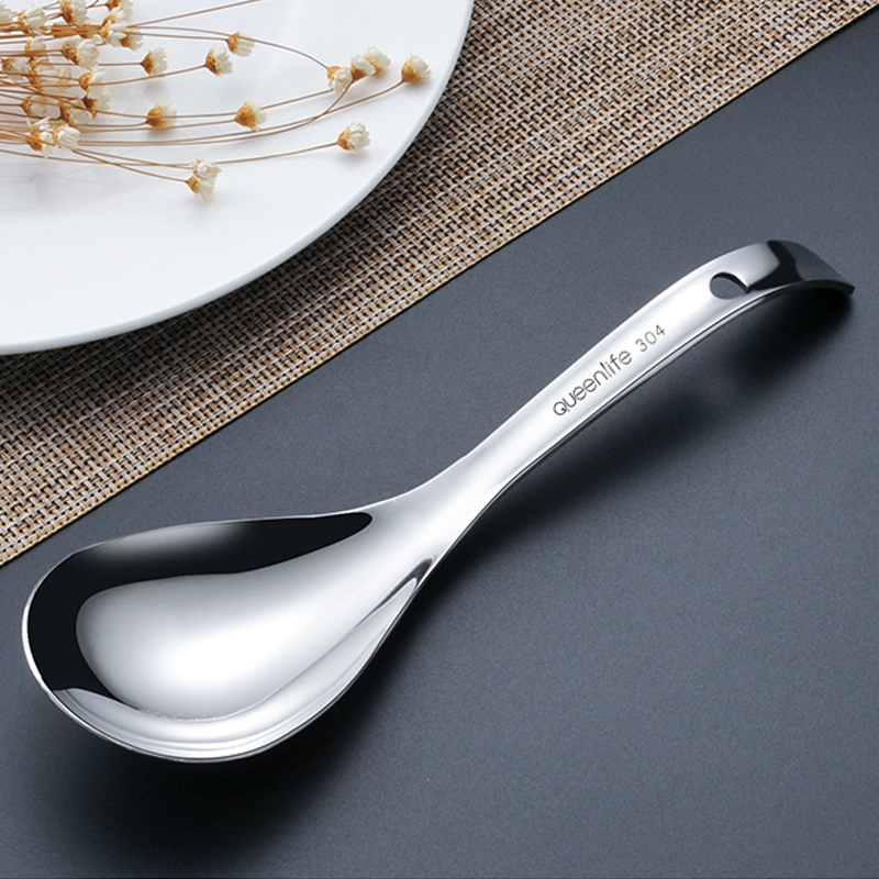 Creative 304 stainless steel tap spoon large break spoon thicker rice spoon kitchen hotel with spoon of meal
