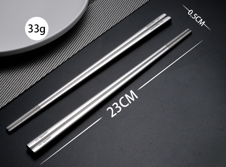 Đức đũa inox 304 gia đình 10 đôi 5 lưỡi dao trượt kim loại sáng tạo hai mặt nhanh chóng dĩa nhỏ