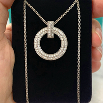 VCA DIY Yi Qianxi the same 18k gold round T1 necklace womens ring full of stars collarbone chain niche high-class