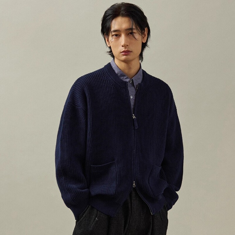 Autumn and Winter New Japanese-Style Casual Knitted Zip-Up Cardigan, Loose and Versatile, Warm and Anti-Pilling Sweater, Heavyweight Jacket for Men Autumn and Winter New Japanese-Style Casual Knitted Zip-Up Cardigan, Loose and Versatile, Warm and Anti-Pilling Sweater, Heavyweight Jacket for Men