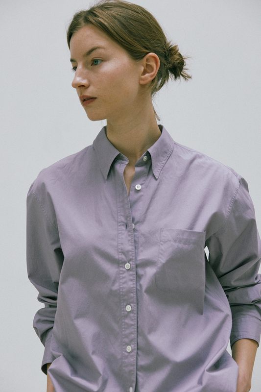 26 Spring/Summer New Japanese Style Casual Retro Pink-Purple Shirt Unisex Jacket Loose Simple Cotton Shirt Top