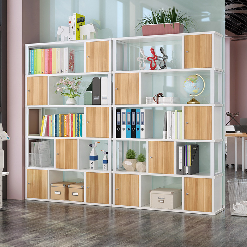 Partition Screen Office Bookcase Collection Cabinet Wooden File Archive Information Cabinet Display Plaid Xuan Guan Rack