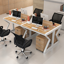Staff desk and chair combination Simple staff computer desk 4 6-person screen deck office furniture