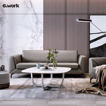 ework office sofa coffee table combination reception simple modern three-person office xipi black sofa