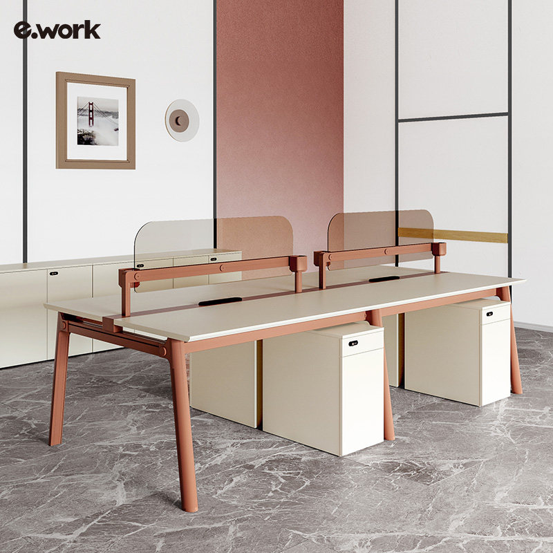 ework desk chair combination screen working position office staff table designer 4-place minimalist innate