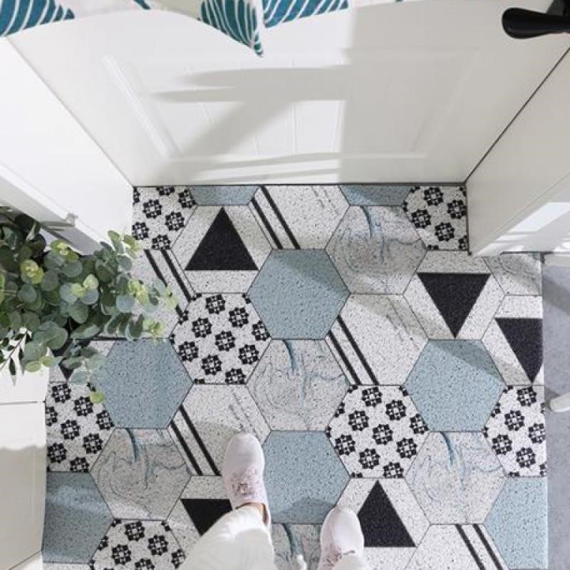 (Silk circle) Entry floor mat door entrance hall entry door entry mat non-slip carpet can be tailored foot mat Nordic minimalist