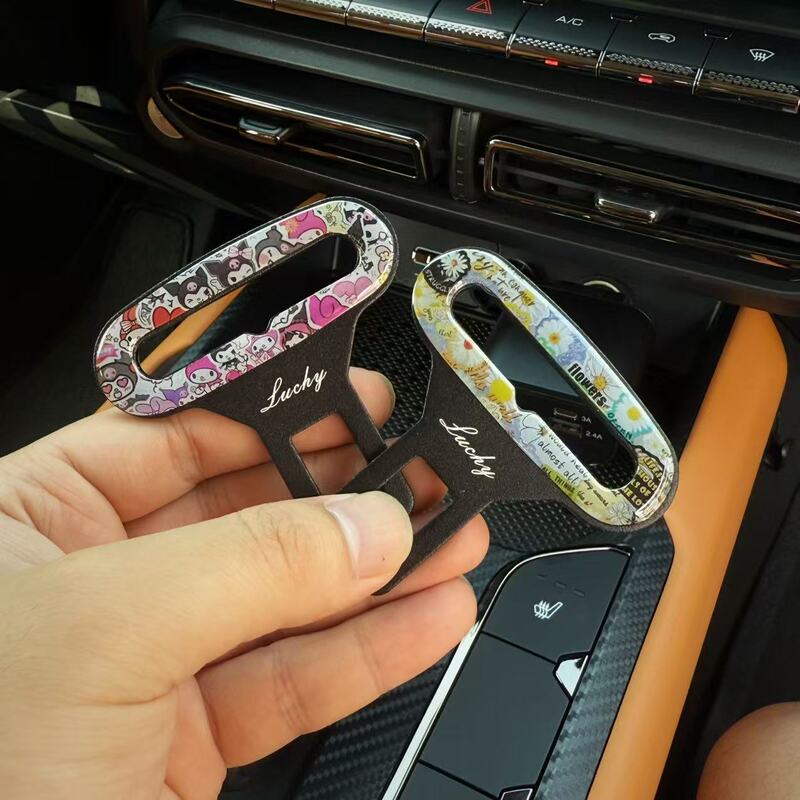 Car Seatbelt Buckle Clip Cute Cartoon Co-Driver Replacement Buckle No Sound Front and Rear Seats