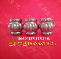 Sanhe wrought iron gate railing accessories Iron joint bone section perforation 50X50