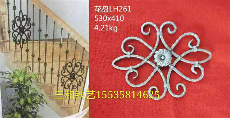Sanhe wrought iron gate railing accessories forged stair flowers