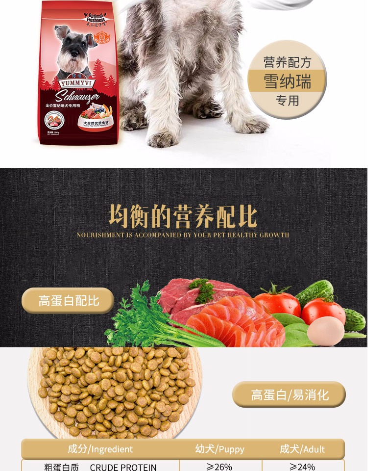 Schnauzer thức ăn cho chó đặc biệt 2kg chó trưởng thành chó con chó nhỏ nói chung loại 4 kg lông đẹp để xé thực phẩm tự nhiên thử - Chó Staples hạt natural core