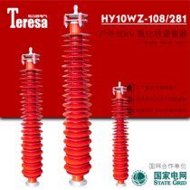 110KV zinc oxide arrester HY10WZ-108 281 Outdoor 220kv line type YH10CX-216 256