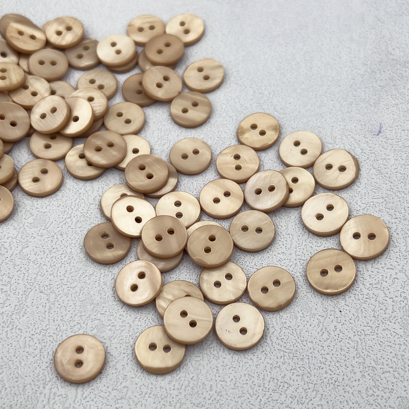 Natural Shell Buttons Khaki High-End Knitted Cardigan Handmade DIY Men's and Women's Shirt Milk Tea Color Mother-Of-Pearl Buttons