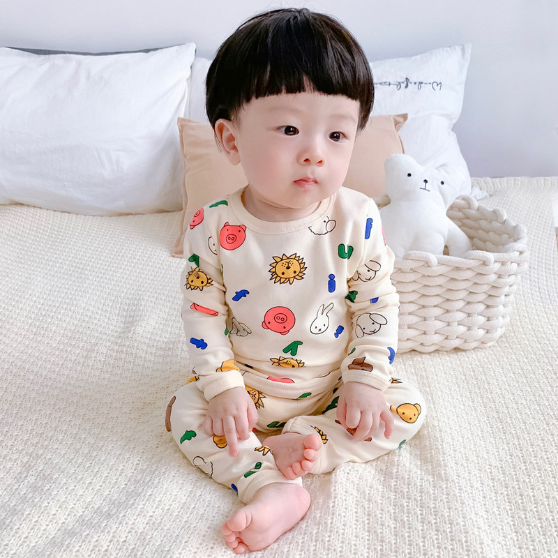 Baby cotton underwear set spring and autumn children's baby children's autumn clothes sanitary pants boys and girls pajamas home clothes cotton
