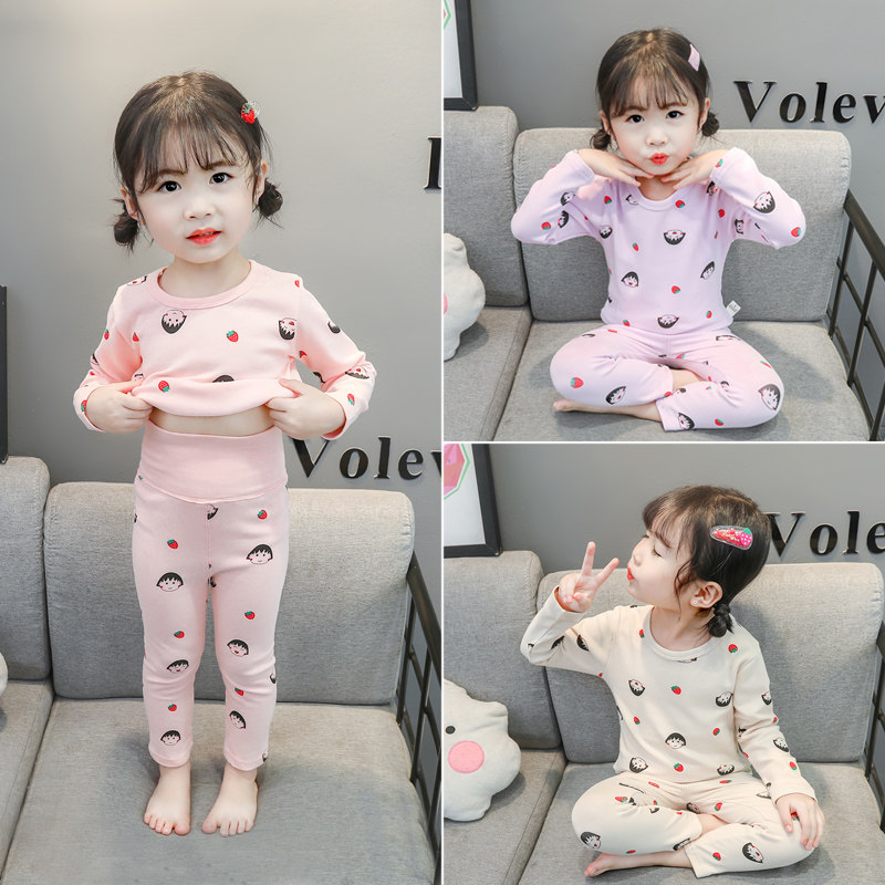 Girls pajamas spring autumn winter 1 baby children underwear set cotton 3 year old baby girl autumn clothes sanitary pants home clothes cotton