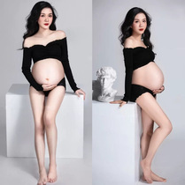 Pregnant Woman Photos Clothing Black Blouses Shorts Skinny Personality Shadows Photography Art Write Real Clothes