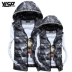Áo vest nam ngụy trang cotton 2017 thu đông 2017 mới đôi nam nữ phiên bản hàn quốc áo khoác không tay nam vest cotton áo ba lỗ trắng Áo vest cotton