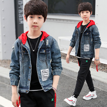 Boys denim jacket Mid-size childrens autumn clothes 10 Seven 11 Eight 12 Nine 13 Ten 15 Small boy childrens clothes handsome trend